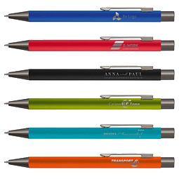 uma® Metall-Kugelschreiber Straight Gum, blaue Mine, grau