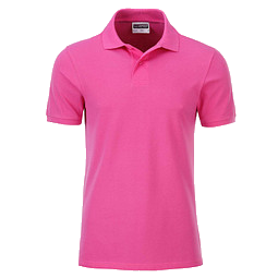 JAMES & NICHOLSON Herren Poloshirt Basic Bio BW, pink, S