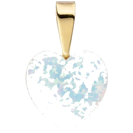 Anhänger Herz 333 Gold Gelbgold 1 Opal Herzanhänger Goldanhänger