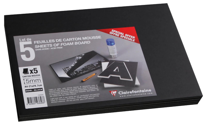 Clairefontaine Foam Board, 297 x 420 mm (A3), 5 mm, weiß