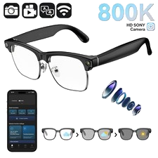 AI Smart Brille Photochrom Sonnenbrille Herren 8MP Kamera 4K Video Vlog Aufnahme