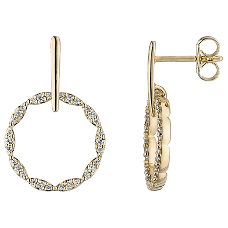 Ohrhänger 585 Gold Gelbgold 60 Diamanten Brillanten Ohrringe Diamantohrringe