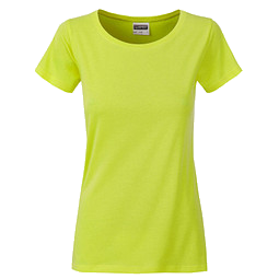 JAMES & NICHOLSON Damen T-Shirt Basic aus Bio-Baumwolle, gelb, XL