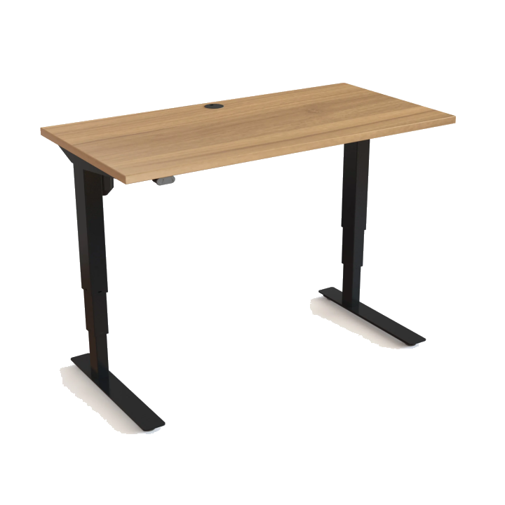 Rechteck-Schreibtisch, höhenverstellbar, L-Fuß, Höhe 57 – 122 cm, B x T 80 x 60 cm