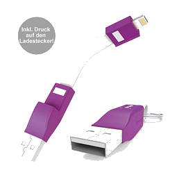 Ladekabel 2in1 ZWEINS® PLUS, Purple (Pantone Purple C)