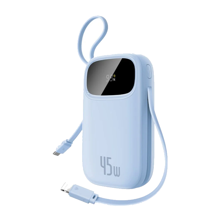 Externer Akku Baseus EnerFill FC31 Qpow 3, 20000mAh, 45W, QC + PD, 1 x Lightning - 1 x USB-A - 2 x USB-C, Blau E0028D03