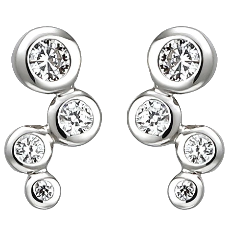 Ohrstecker 925 Sterling Silber 8 Zirkonia Ohrringe Silberohrringe