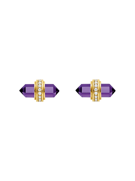 Thomas Sabo H2281-414-13 Goldene Ohrstecker mit violettem Onyx Damen