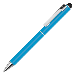 uma® Metall-Touchkugelschreiber Straight, blaue Mine, hellblau