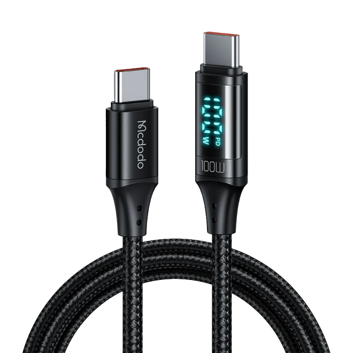 Daten- und Ladekabel USB-C - USB-C McDodo CA-1100 Display, 100W, 1.2m, Schwarz