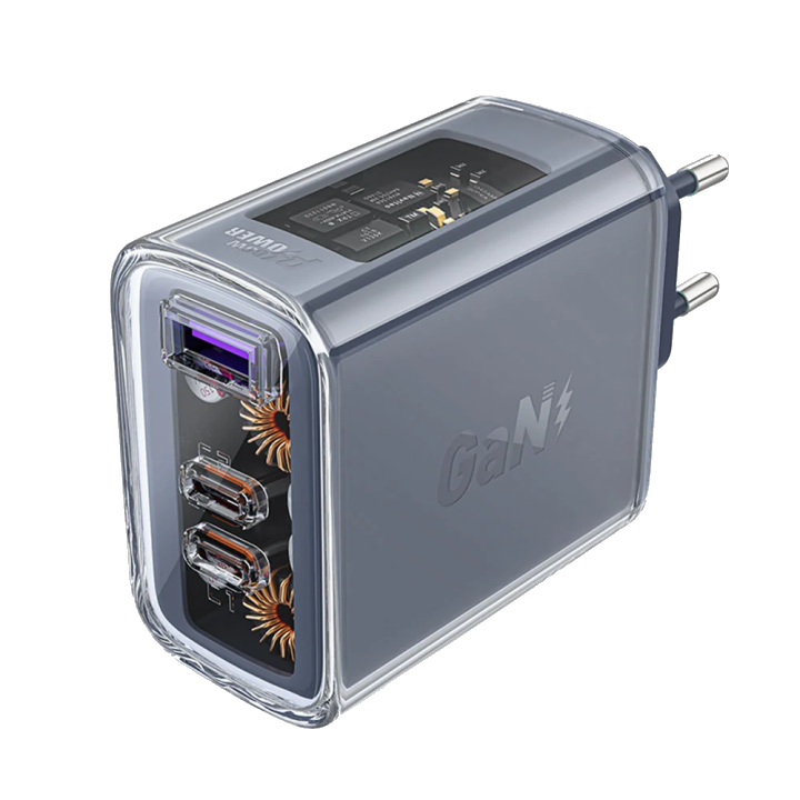 Netzladegerät Acefast A45 Exploration, 65W, 3.25A, 1 x USB-A - 2 x USB-C, Grau