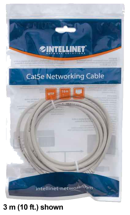 INTELLINET Patchkabel RJ45 U/UTP Cat6 5.00m Hebelschutz grau