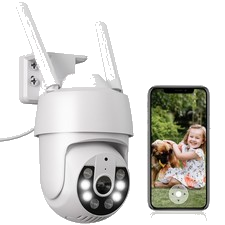 3MP WLAN Überwachungskamera Aussen 360° PTZ Automatische Verfolgung Nachtsicht