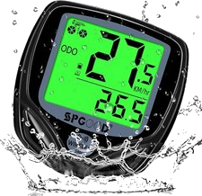 SPGOOD Fahrradcomputer Tachometer Kabellos 19 Funktionen IP54 Wasserdicht