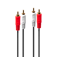 Lindy 35662 Audio-Kabel 3 m 2 x RCA Schwarz, Rot, Weiß