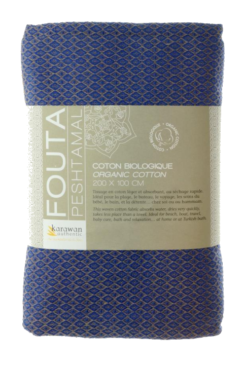 Karawan authentic Hamamtuch Fouta "sand" aus Biobaumwolle, 100 × 200 cm