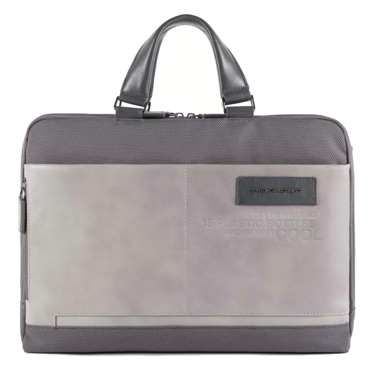 Piquadro Ade Laptoptasche 15,6" aus recyceltem Stoff, mit iPad®-Fach grau