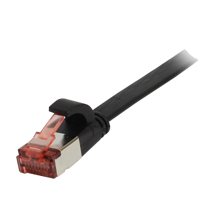 Synergy21 Patchkabel RJ45, CAT6 250Mhz, 0,25m schwarz, FTP(U/FTP), TPE(Superflex), Flach
