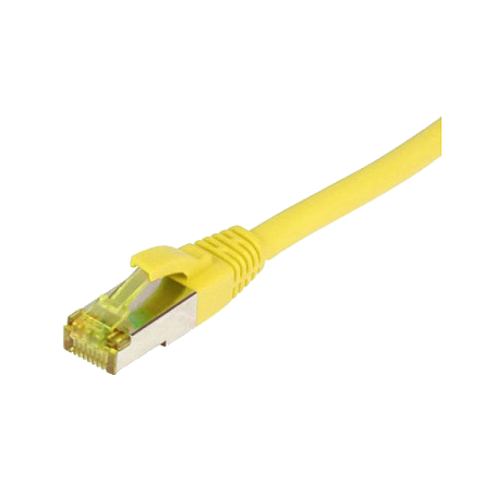 Synergy21 Patchkabel RJ45, CAT6A 500Mhz, 0,15m, gelb, S-STP(S/FTP), TPE/LSZH(Ultraflex), AWG26, mit CAT7 Rohkabel,
