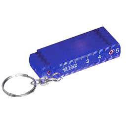 Schlüsselanhänger Maßstab, blau/transparent