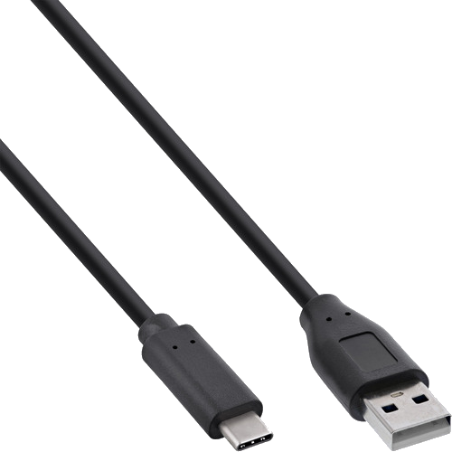 InLine® USB 2.0 Kabel, USB-C Stecker an A Stecker, schwarz, 2m