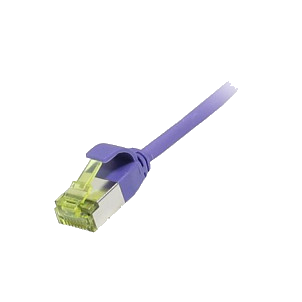 Synergy21 Patchkabel RJ45, CAT6A 500Mhz, 0,25m, lila, U/FTP, slimline rund d=3,8mm, TPE/LSZH(Superflex), AWG32, mit CAT7 Rohkabel,