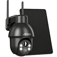 ANRAN Kabellose WLAN Überwachungskamera Aussen 360° PTZ Solar/Akku Kamera IP66