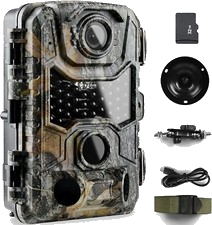 Wildkamera mit Bewegungsmelder Nachtsicht 4K 32MP 940nm No Glow IR LEDs