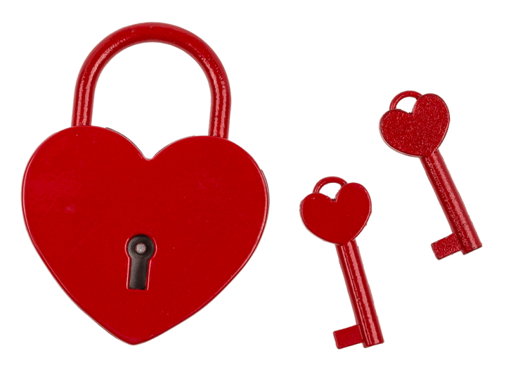 Hartvormig slot met twee sleutels
