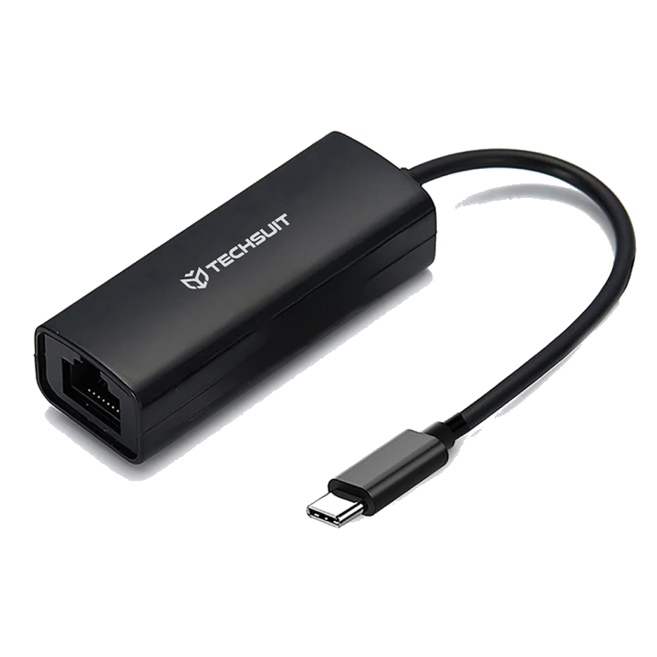 Netzwerkkarte Techsuit AC20, RJ45, USB-C, Schwarz