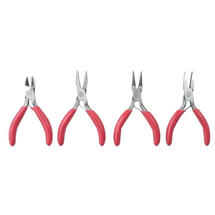 Mikro Zangen Set 4-tlg. Flachzange Spitzzange Rundzange Seitenschneider