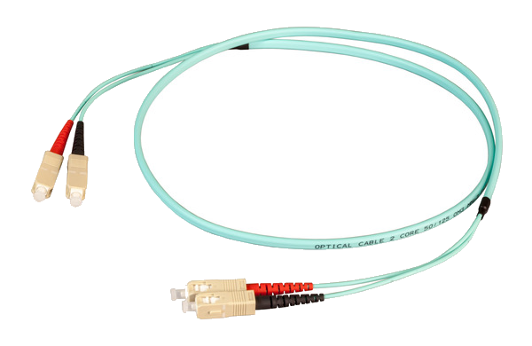 Duplex Patchkabel Flat-Twin SC-SC OM3, 35m LSZH 3x5mm aqua