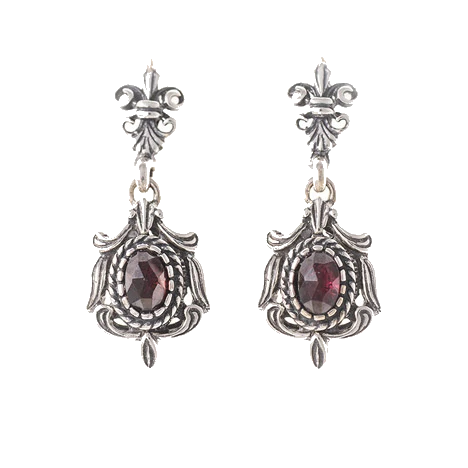 Ohrringe 925 Silber Trachtenschmuck Granat
