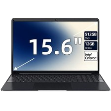 SGIN Laptop 15,6 Zoll 512GB SSD Intel N5095 Bis zu 2,9GHz FHD-Bildschirm 7200mAh