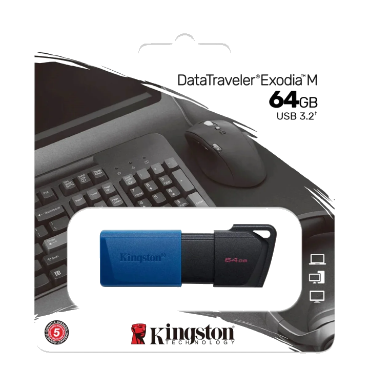Kingston Technology DataTraveler Exodia M 64 GB, USB 3.2 Gen 1 (zwart blauw) (DTXM/64GB)