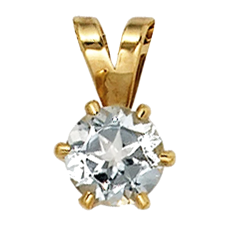Anhänger 585 Gold Gelbgold 1 Aquamarin hellblau Goldanhänger