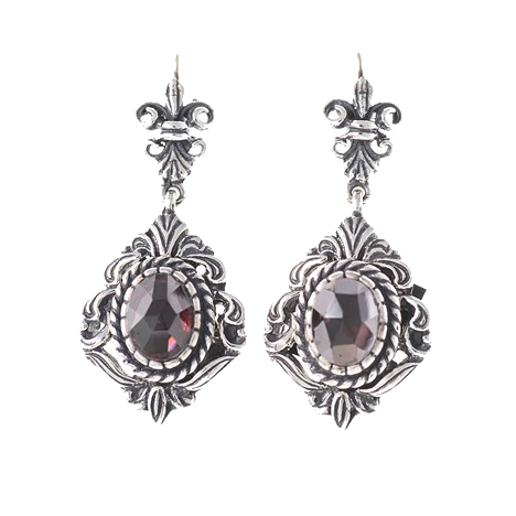 Ohrringe 925 Silber Trachtenschmuck Granat