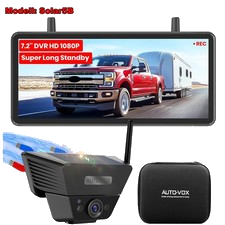 AUTO-VOX Solar Rückfahrkamera Magnetische Kabellos mit 7,2" 1080P DVR Monitor