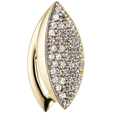 Anhänger 333 Gold Gelbgold bicolor mit Zirkonia Goldanhänger
