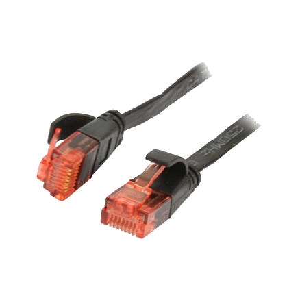 Synergy21 Patchkabel RJ45, CAT6 250Mhz, 2m schwarz, UTP(U/UTP), PVC, Flach