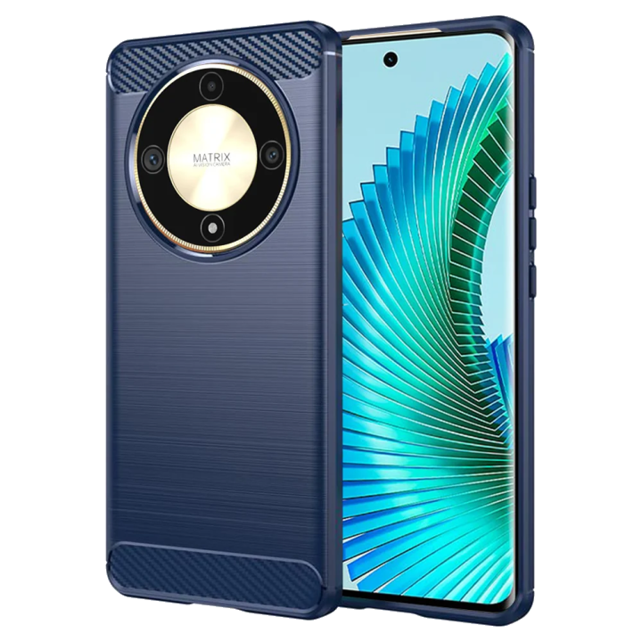Hülle für Honor Magic6 Lite, Techsuit, Carbon, Blau