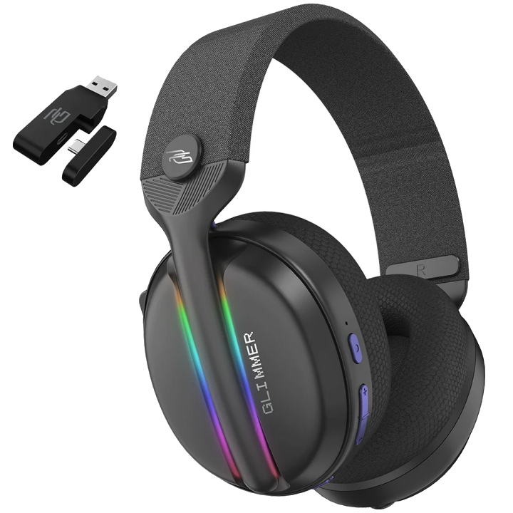 Gaming-Kopfhörer Wireless Proove Glimmer, RGB, BT / Wi-Fi / Kabelgebunden, Schwarz Lila WHGL00022016