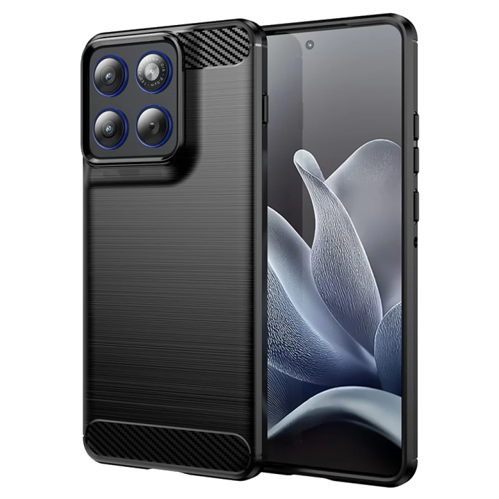 Hülle für Motorola Edge 70, Techsuit, Carbon, Schwarz