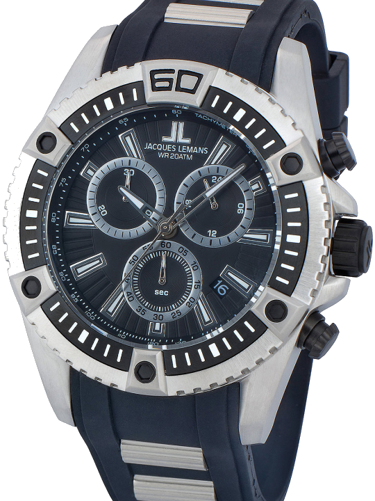 Jacques Lemans 1-1805B Liverpool Herrenuhr Chronograph 46mm 20ATM