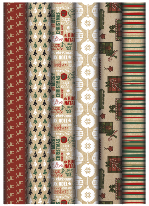 Clairefontaine Weihnachts-Geschenkpapier , Kraft,
