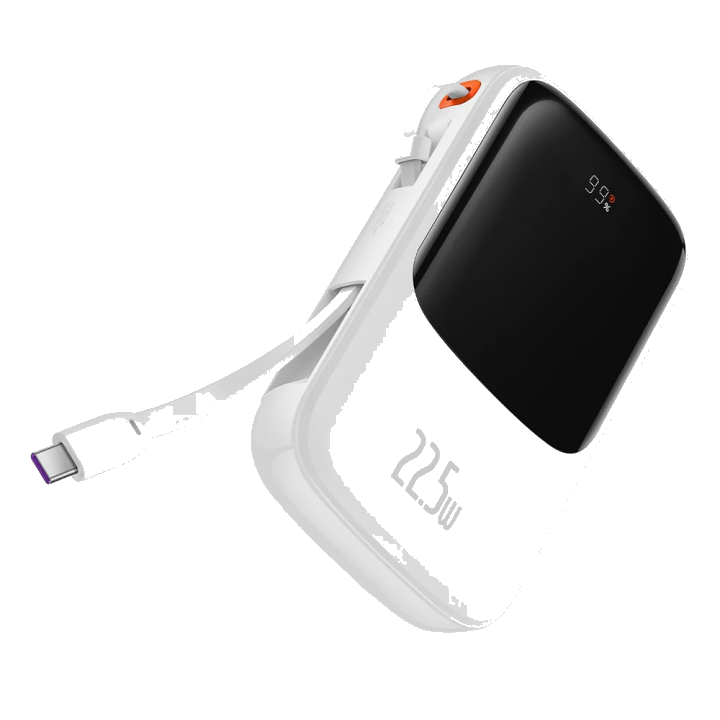 Externer Akku Baseus Qpow Pro, 10000mAh, 22.5W, QC + PD, 1 x USB-A - 2 x USB-C, Weiß PPQD020102