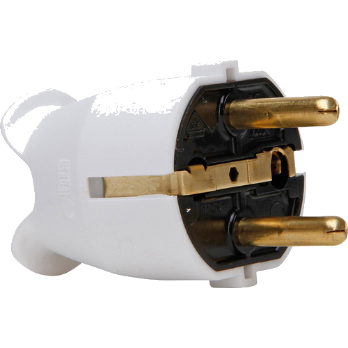 Kopp Kunststoff-Schutzkontakt-Stecker, für 3x1,5mm², arktisweiß