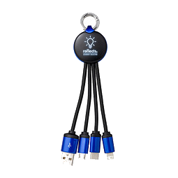 reeves® 3-in-1 Ladekabel mit Beleuchtung PUHALANI, blau/blau