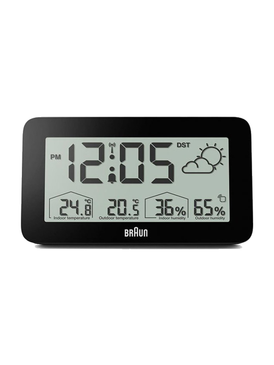 Braun BC13BP-DCF digitaler Funkwecker m. Wetterstation