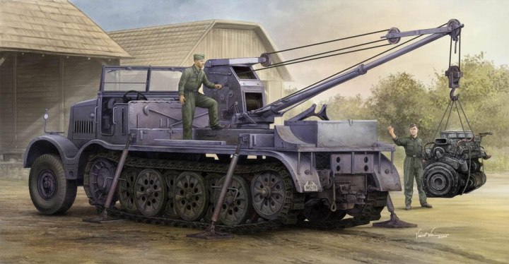 Schwerer Zugkraftwagen 18 t with 6 t Billstein-Crane, Sd.Kfz.9/1
